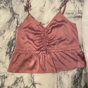 A&F silk cropped tank top